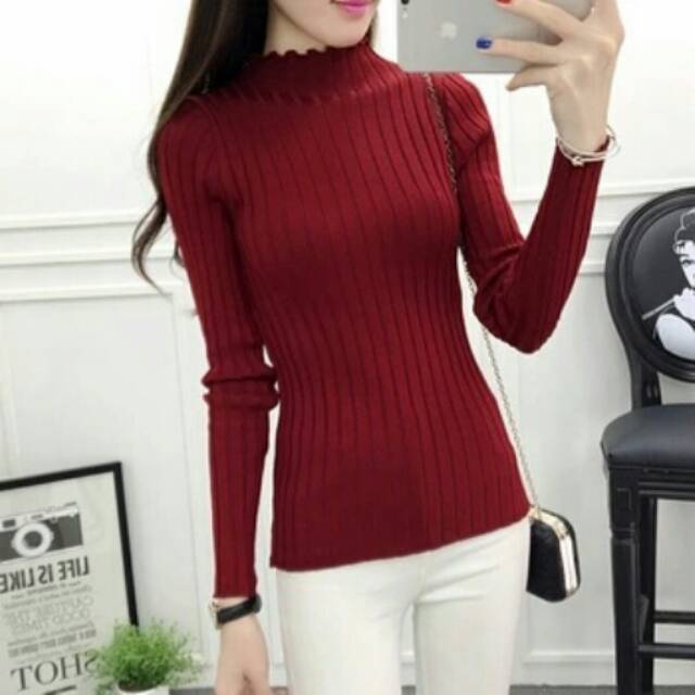 Sweater Turtleneck import / sweater Turtleneck wanita / sweater korea