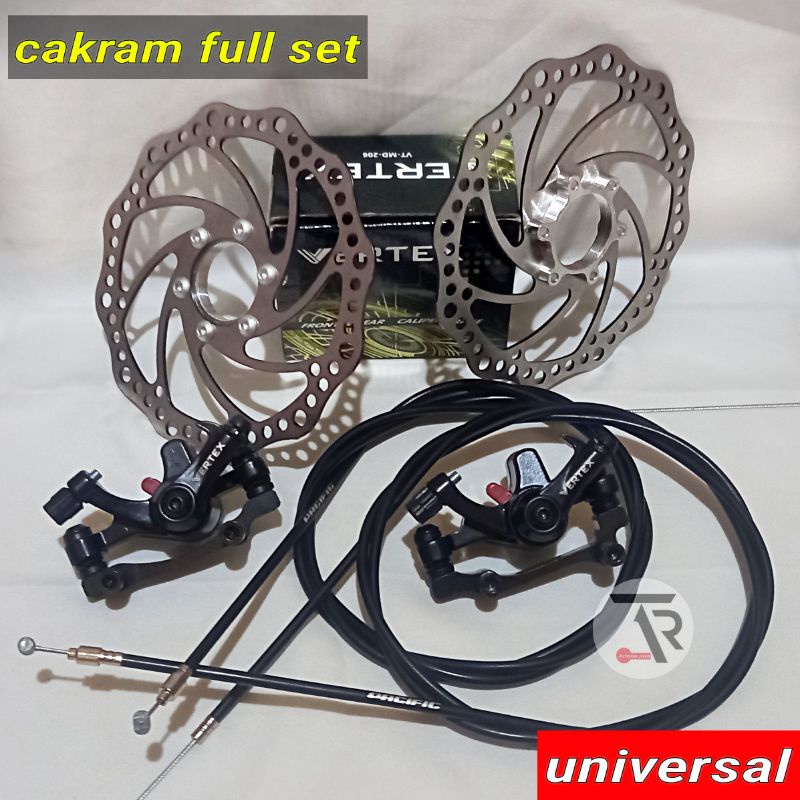 Rem cakram sepeda hub drat disc brake VERTEX 160 mm tali rem pacific cocok untuk semua sepeda 1pcs