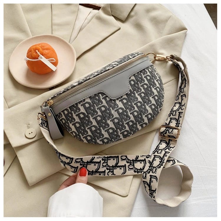 BJ57582 - BLACK/GRAY - TAS SLEMPANG JINJING TOTEBAG HANDBAG SLINGBAG WAISTBAG WANITA FASHION IMPORT MODIS ELEGAN TERMURAH TERLARIS TERBARU BAGSTORE JAKARTA TAS BATAM CR7582 ELJ5881 BQ3347