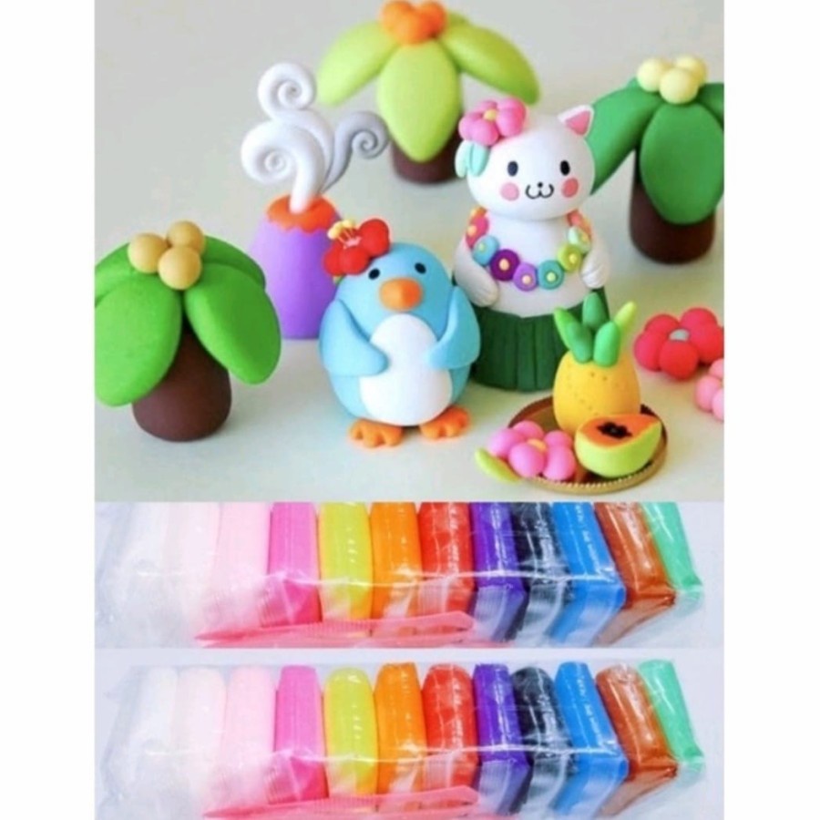 BELLA - MAGIC CLAY MAINAN EDUKASI ANAK / POLYMER IMPORT SOFT CLAY ISI 12