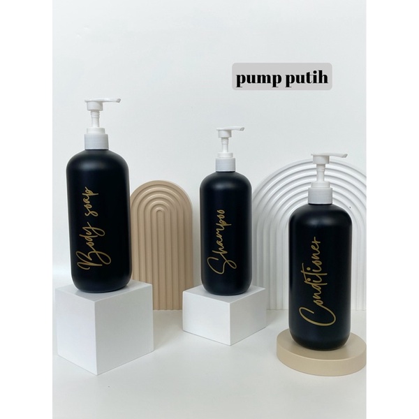 botol hitam 500ml n24 gold edition.  aesthetic bottle minimalist refill organizer tempat sabun cair pump estetik