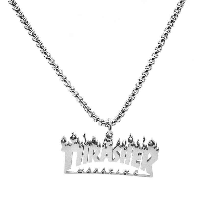 Kalung Rantai Liontin Bintang Bahan Titanium Steel Gaya Hip Hop Punk Eropa Amerika Untuk Wanita 2020