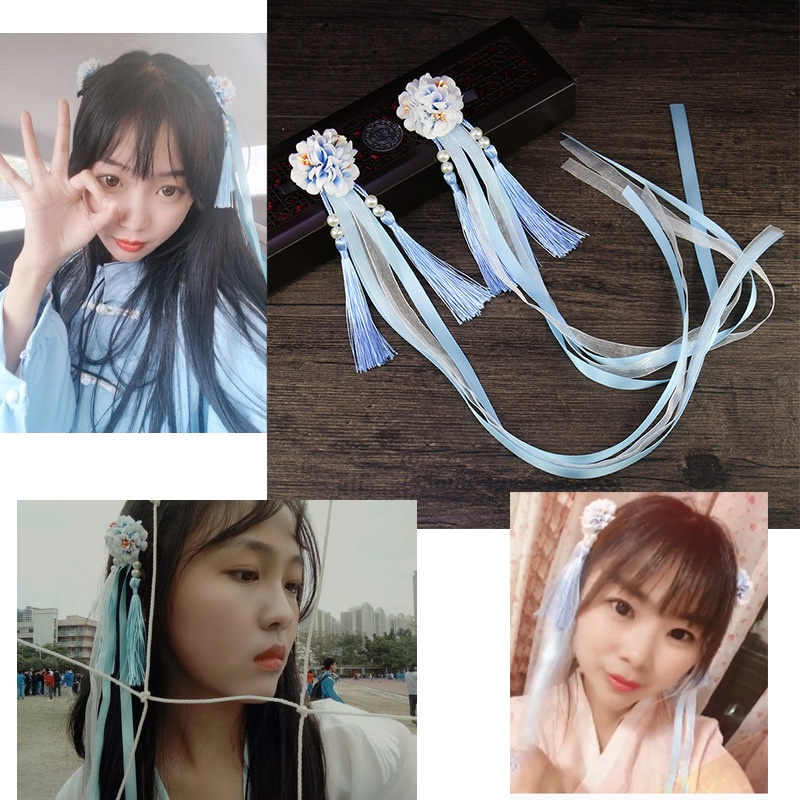 HPM-03 sepasang jepit rambut pita dinasti cina hanfu hairpin ancient chinese hair clip jepang japan