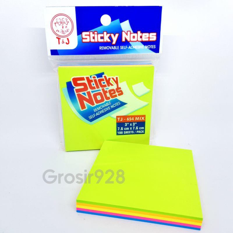 

Sticky Notes / Memo Tempel Kertas T&J TJ 654 Warna Mix