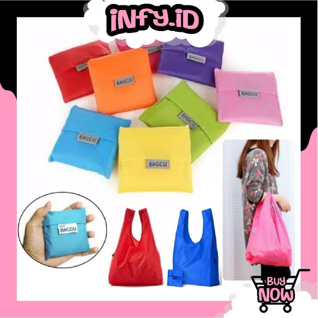 INFY Baggu Shopping Bag Serbaguna Tas Belanja Modis Lipat Kantong Tas Jinjing Import COD Murah R133