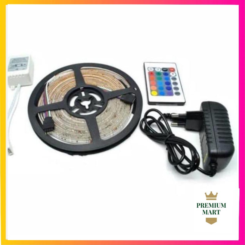 Lampu led strip rgb warna warni tipe 5050RGB / lampu strip 3528rgb set komplit [pm]