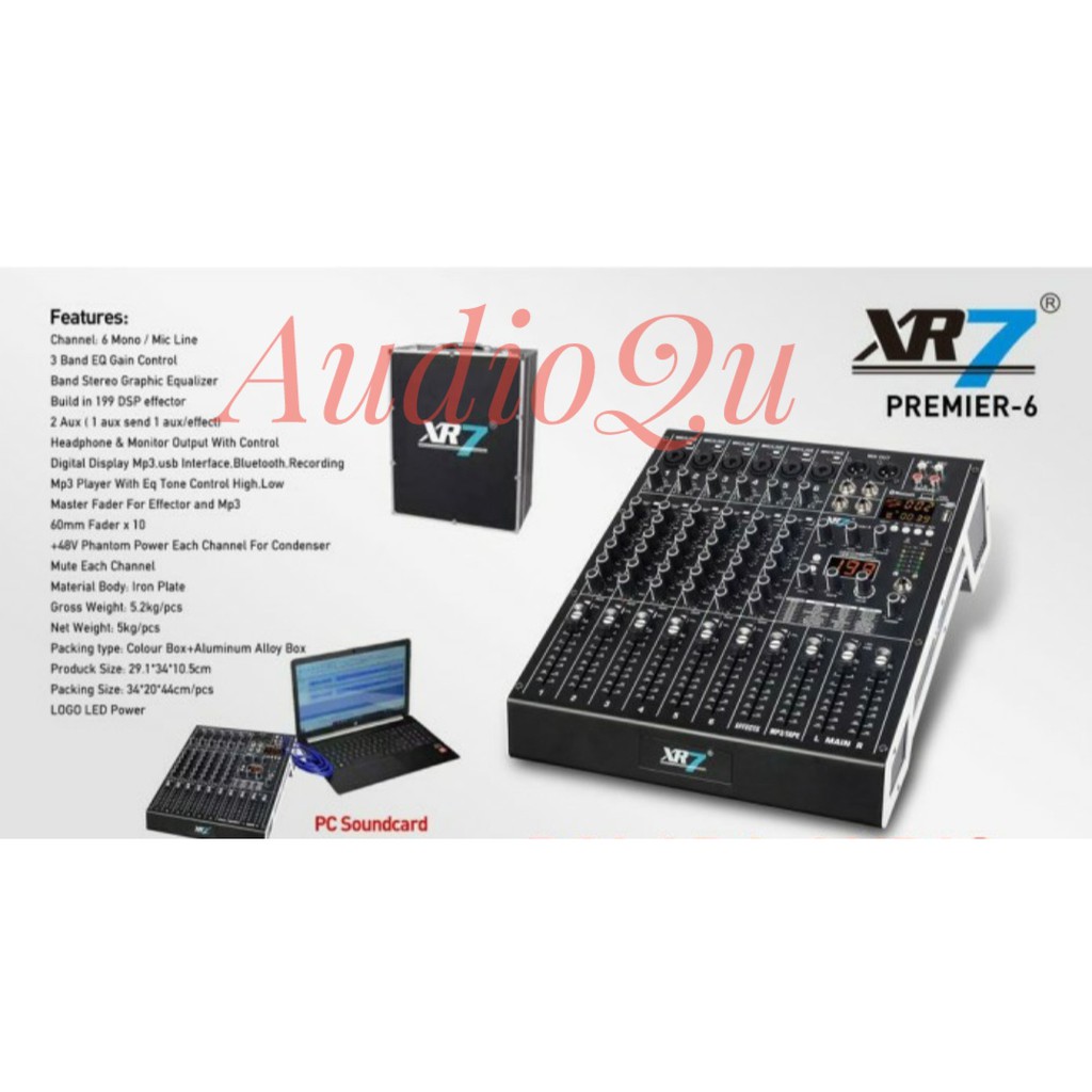 Mixer Audio XR7 Premier 6 / Premier6 / Premier-6 Original+Free Koper