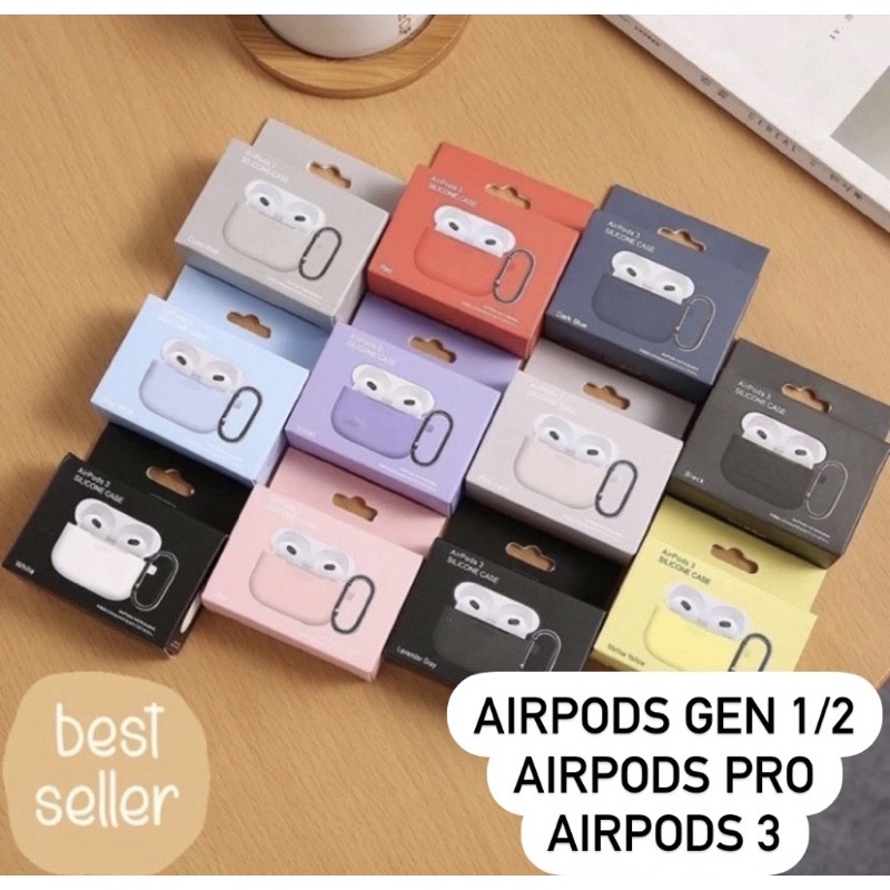Silicone CASE COVER APPLE AirPods GEN 3 2022 Gen 2 1 AirPods PRO Softcase Rubber Pouch Kaitan Cantolan