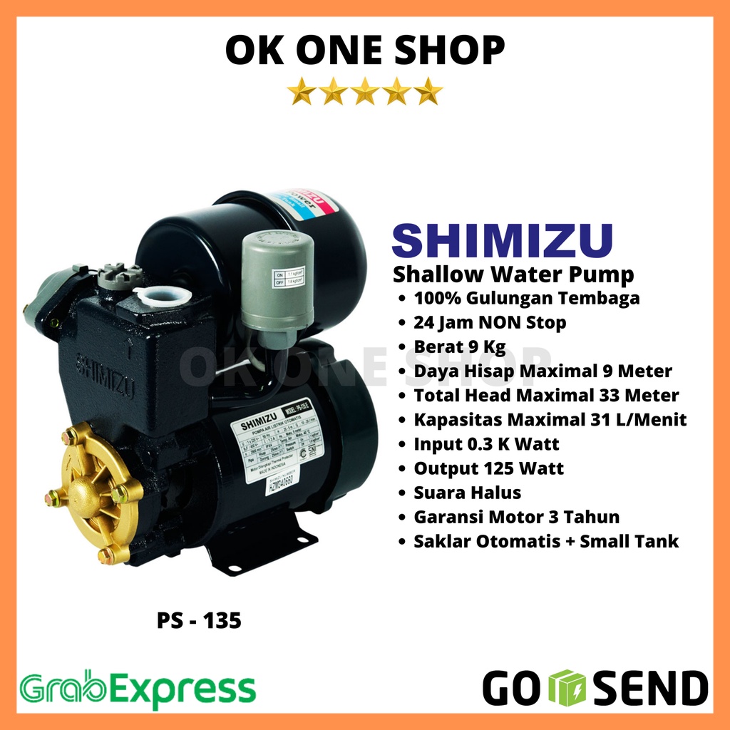 SHIMIZU Pompa PS-135 / Ps-135e / Ps-135 e