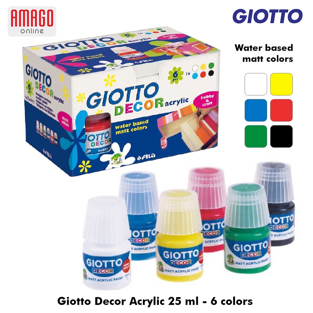 GIOTTO Decor Acrylic Cat Akrilik Dekorasi - paket 6 warna x 25ml - 538200