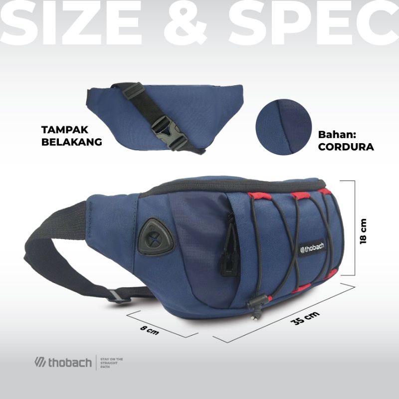 TAS SELEMPANG TAS PINGGANG WAISTBAG PRIA TERBAIK TERMURAH GEVANO THOBACH ORIGINAL