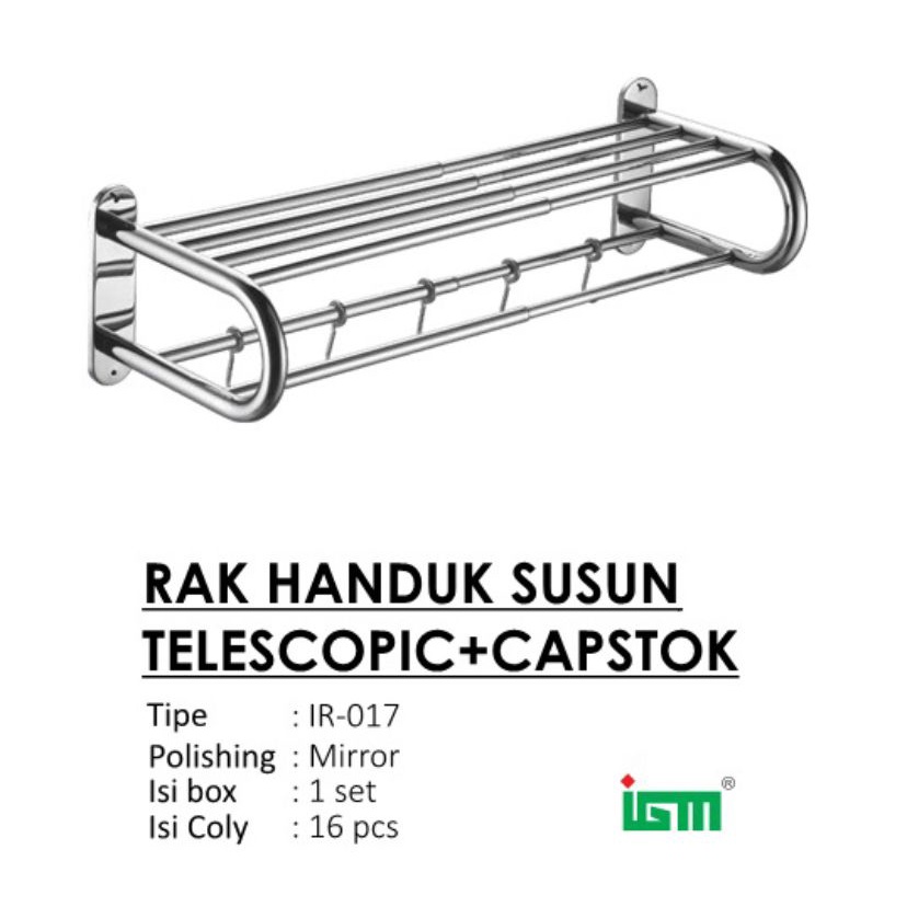 IGM IR-017 RAK HANDUK SUSUN TELESCOPIC /GANTUNGAN BAJU IGM IR-017