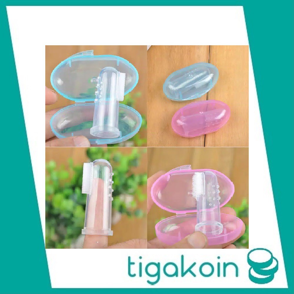 Teether Sikat Gigi Anak Bayi Baru Lahir Panjang Sejari Bahan Silikon