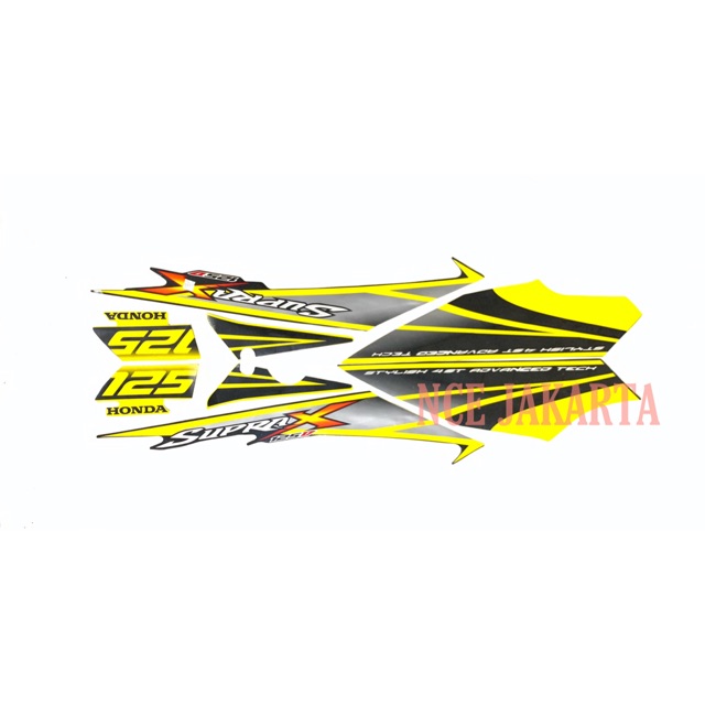 STIKER STRIPING SUPRA X 125D KUNING TAHUN 2007