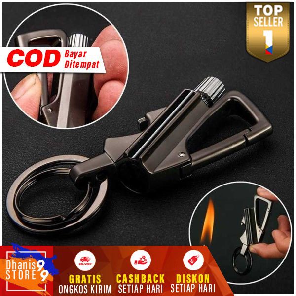 ˆVV² HONEST Korek Api Gantungan Kunci Flint Starter Carabiner Multifungsi Pembuka Botol Murah