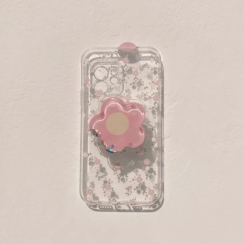 Transparant Floral with Flower Holder Softcase iphone 7/8+ XS XS Max XR 11 Pro Max 12 Pro Max