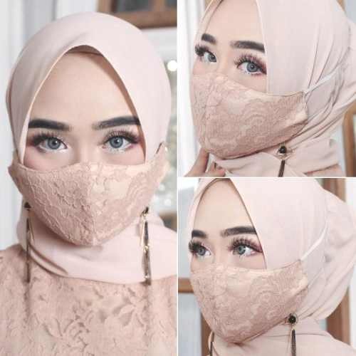 Aneka Pilihan Masker Brokat / Masker Brukar Ada Lapisan Furing