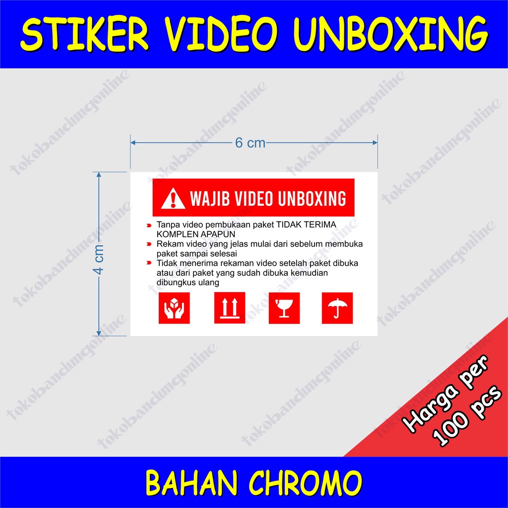Stiker Video Unboxing | Sticker Label Pengiriman Video Unboxing