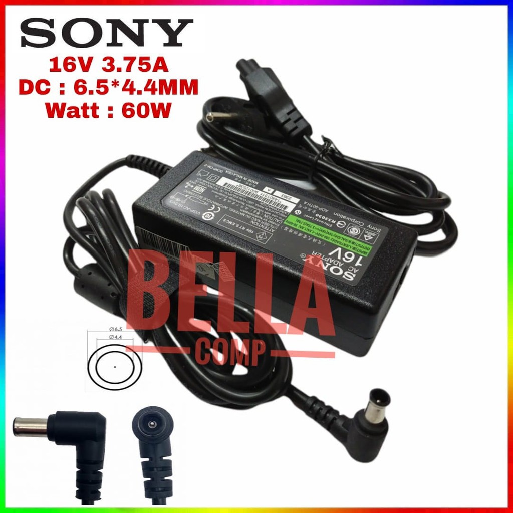 16V 3.75A 60W Adaptor Laptop Charger sony VAIO PCGA-AC5E VGP-AC16V7 VGP-AC16V8 PCGA-AC PCG-C1 Picturebook Series PCG-V505EC Series VGN-Z1 Series