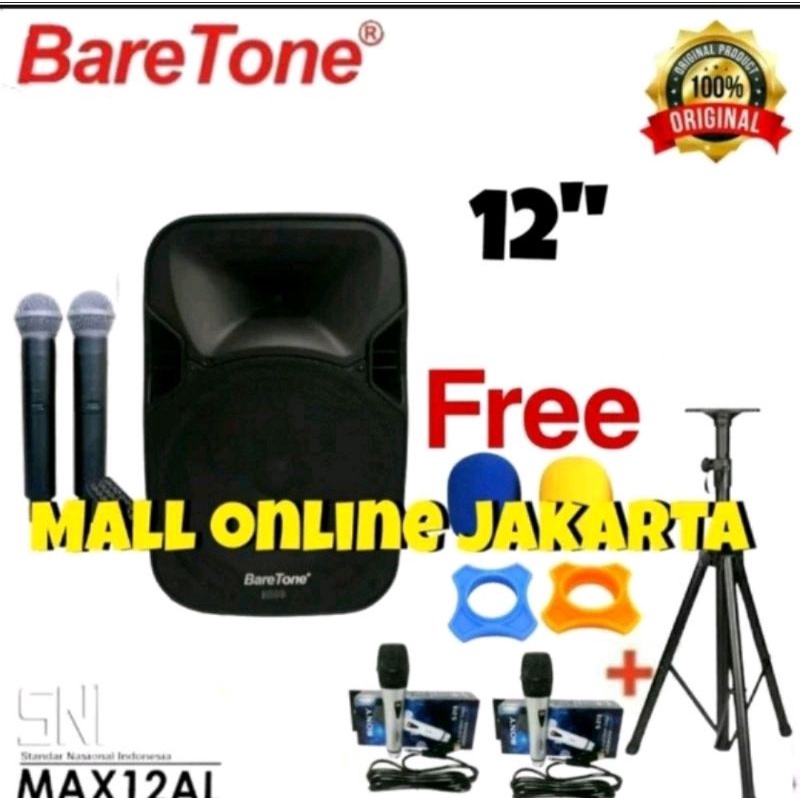 Speaker aktif portable baretone 12 inch bluetooth max12al max 12al