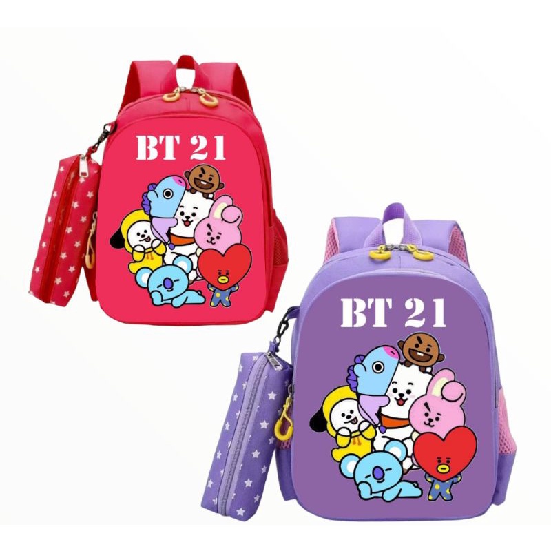 DAEYBAG TAS RANSEL ANAK PAUD/TK/SD MOTIV PRINT BT21 TERBARU