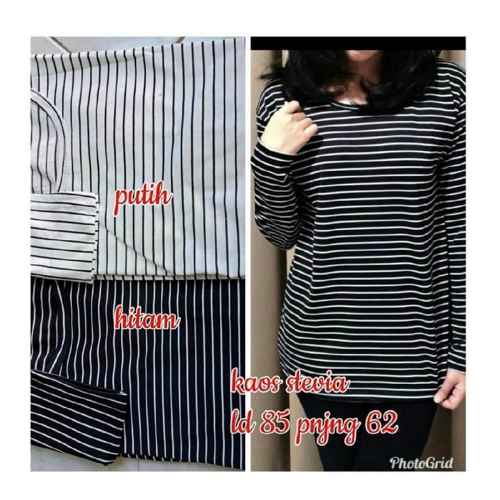 JUMBO SIZE L s/d XXL Kaos Atasan Salur Stevy Top