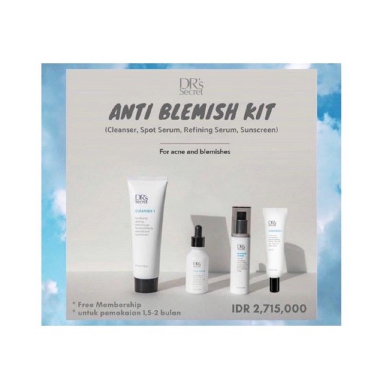 [ PROMO ACNE KIT ] DR’s Secret Anti Blemish Kit - Dr Secret Paket An