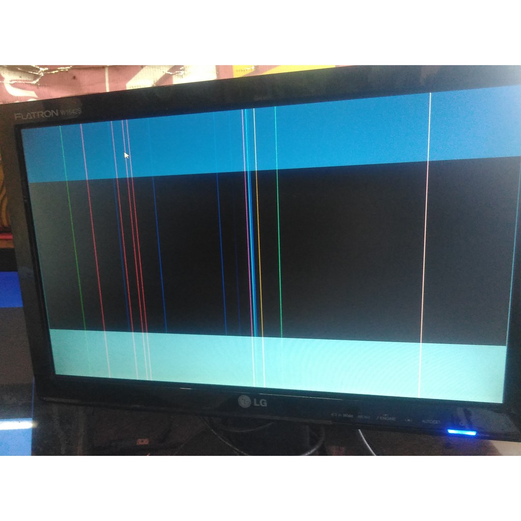 ada cacat Monitor LCD LG W1642S Komputer 16 inch wide ggaris layar CPU
