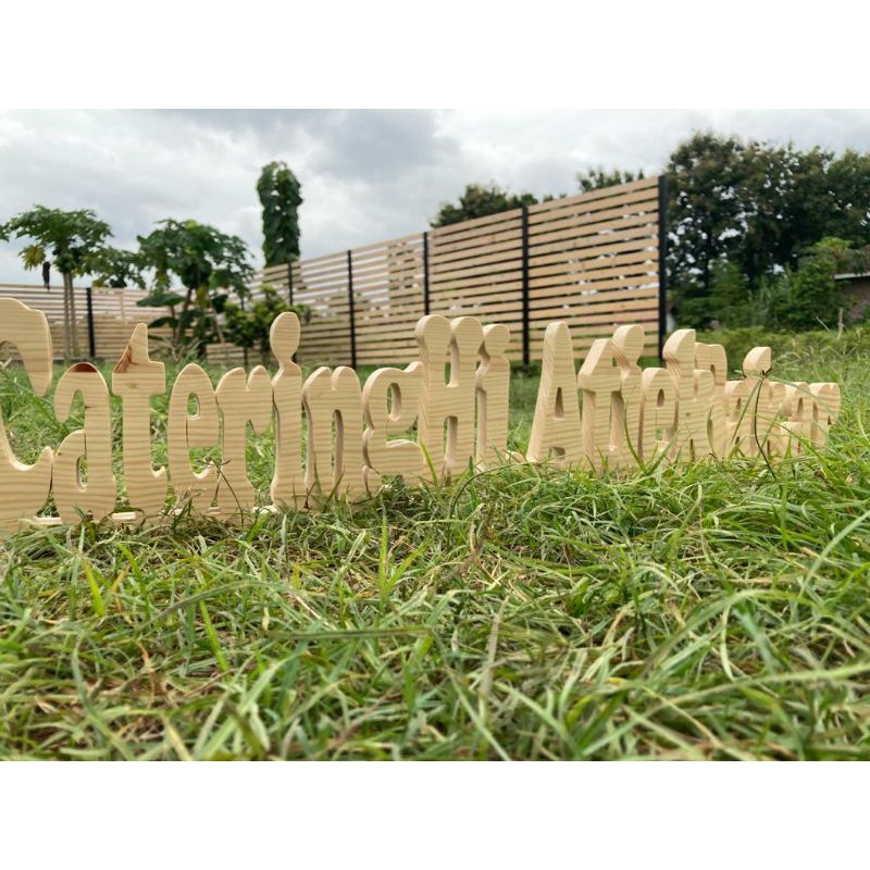 ukiran nama - Wood Letter - Ukiran Nama Kayu Timbul Tinggi 3-15cm (Murah)