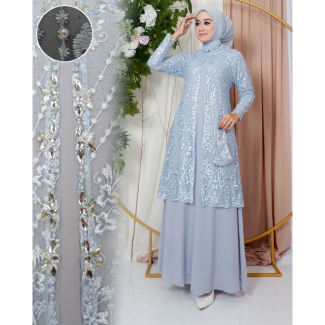 GAMIS SHABIRA // BAHAN TILLE BORDIR MUTIARA // By Ratu Kebaya