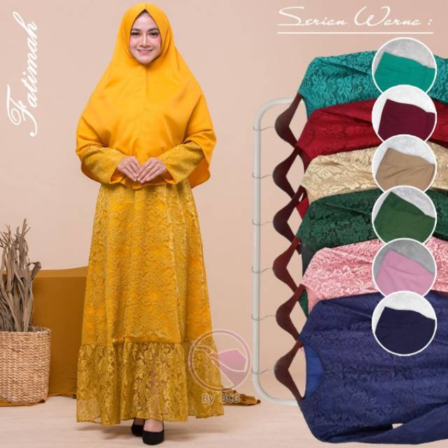 Gamis Brokat Fatimah Syar'i