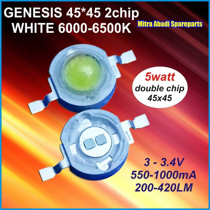 HPL 5W/High Power LED 5 Watt 2/Double Chip Genesis White
