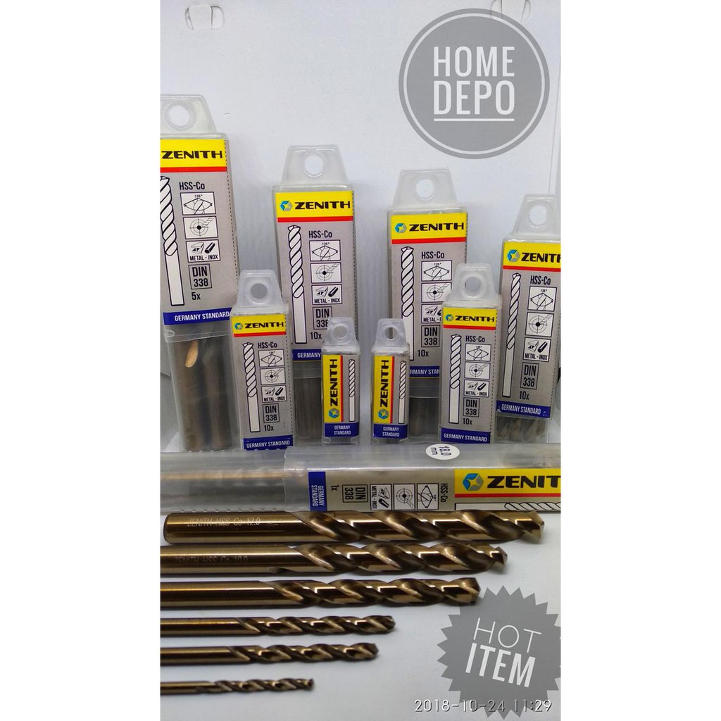 -READY- ZENITH DRILL BIT UK.4MM HS-CO MATA BOR BESI TERBAIK 3X TAJAM DAN KUAT