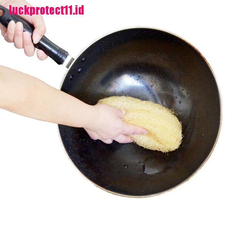 (LUCK11) 1pc Spons Loofah Luffa Alami Untuk Membersihkan Peralatan Dapur