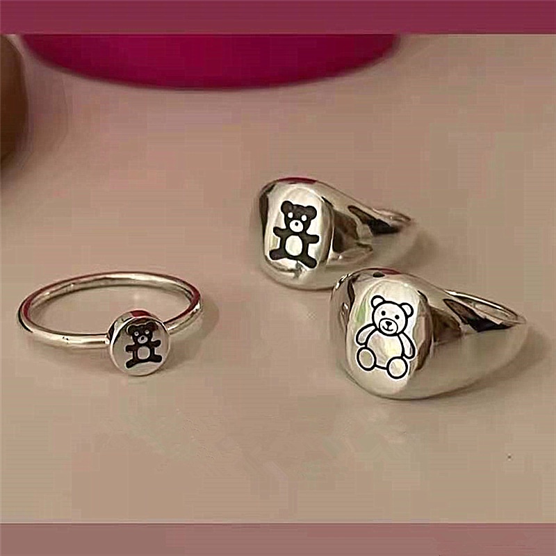 Bear Ring Accessories Fashion Personality Wild Trendy Simple