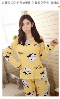 Set piyama milk yellow PP bahan  kaos  import  goodquality 