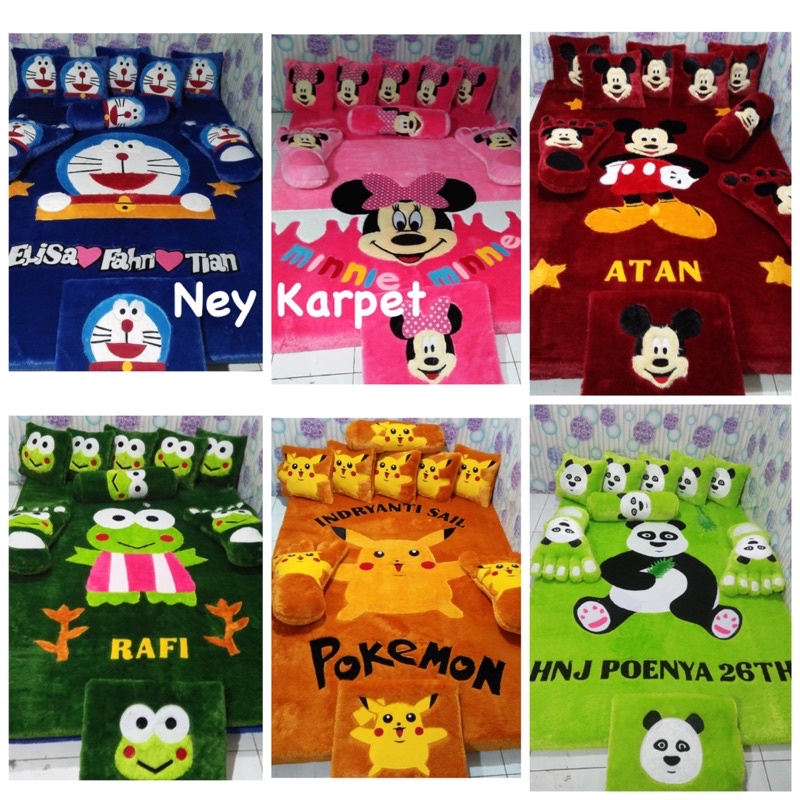 TERMURAH !!! Karpet Karakter Bulu Rasfur Full Set Tebal busa inoac 5 cm / Kasur Busa Inoac Bulu Rasfur Murah / Kasur Karpet Murah / Kasur Santai Bulu Rasfur Murah Tebal Busa 5 cm / Kasur Bulu / Karpet Bulu Tebal Murah Dan Ekonomis