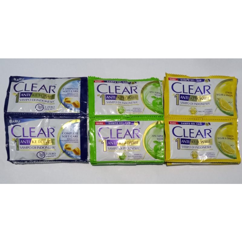 Clear Shampoo Sachet 12 pcs Complete Soft Care Apel Lemon