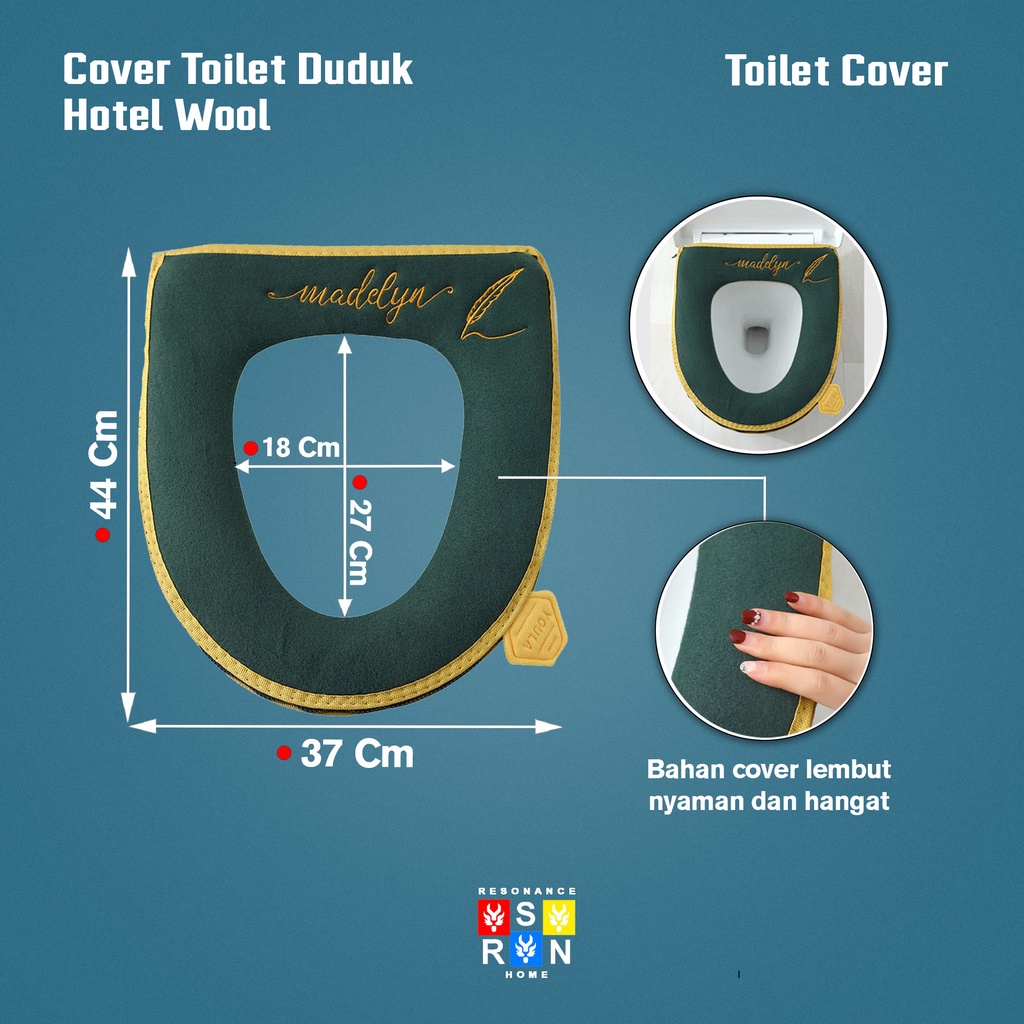 Alas Tempat Duduk WC Toilet Universal Bahan Wool Cover Pelapis Dudukan Closet Resonance Home