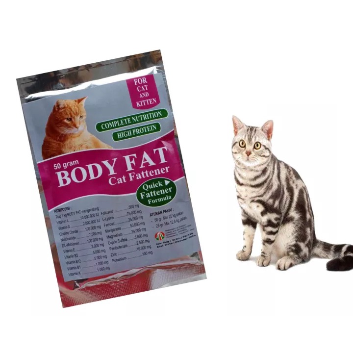 BODY FAT Cat 50gr  OR DOG FATTENER ANJING - Obat Vitamin Nutrisi Penggemuk Anjing/KUCING.