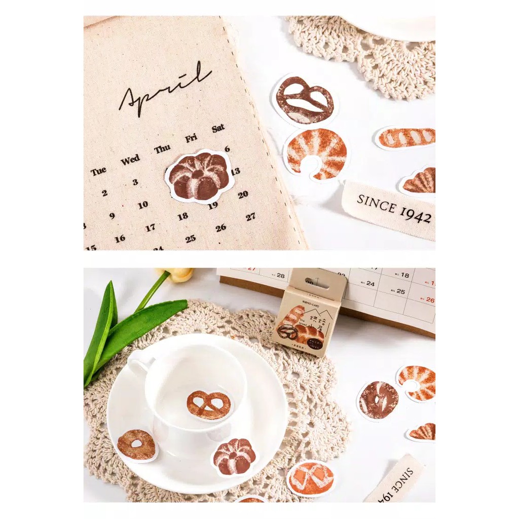 

READY!! Stiker Kartun Makanan Roti / Sticker BUJO makanan / Sticker lucu premium