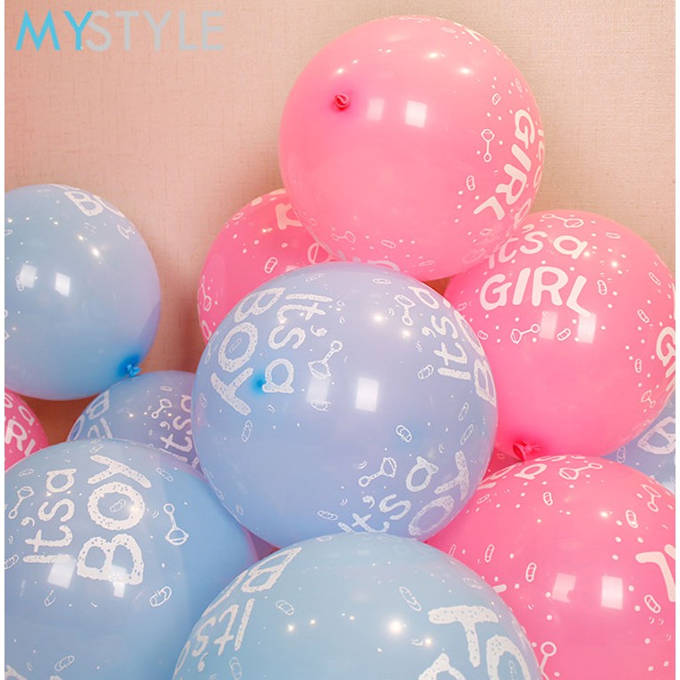 HAPPY TIME BALON LATEX BABY BOY/BABY GIRL (1 PACK=100 PCS) BABY SHOWER DEKORASI MURAH