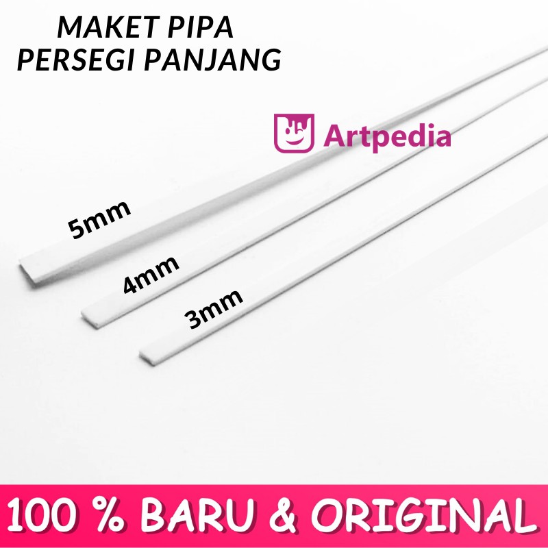 MAKET Pipa Persegi Panjang PVC / Diorama ABS Padat 4mm