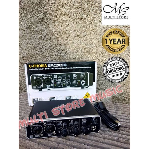 Behringer UMC202HD - UMC 202 HD - UMC 202HD - UMC202 HD - Soundcard with MIDAS Preamp - ORIGINAL