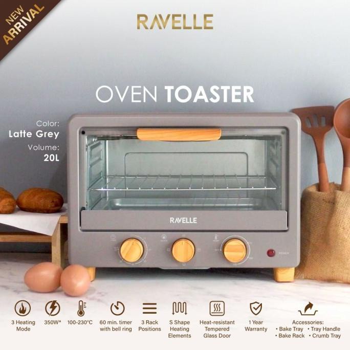 Ravelle Oven Listrik Toaster 20L - Korean Oven Toaster - Latte Grey