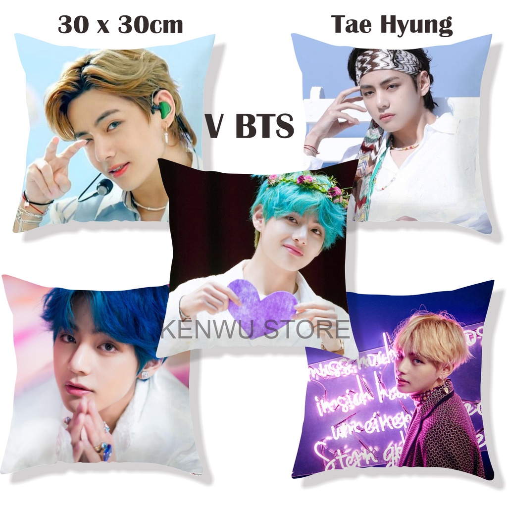 Bantal V BTS 30x30 cm Part 1 #V 001-010/ Bantal Sofa V BTS / Bantal BTS Group, Bantal Sofa , Bantal Kado