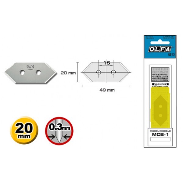 

Olfa Refill Cutter MCB-1 Spare Blade For MC-45 isi 5 Pcs