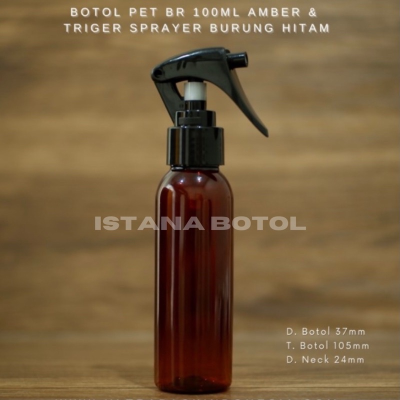 BOTOL SPRAY TRIGER 100 ML AMBER COKLAT