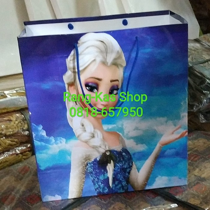 

✨ BISA COD ✨ Paperbag Ultah HBD Tema Frozen Folio glossy isi 12pcs