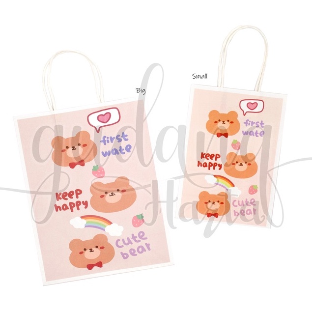 

Paper Bag Happy Brown Bear Tas Kado Motif Beruang Coklat Goodie Bag GH 507003